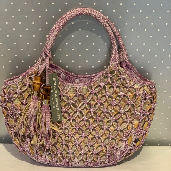 Sondra Roberts Squared Woven Tassel Hobo - Picture 3 of 7